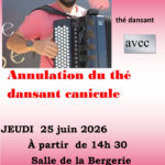 ANNULATION - Thé dansant -Club de l'amitié