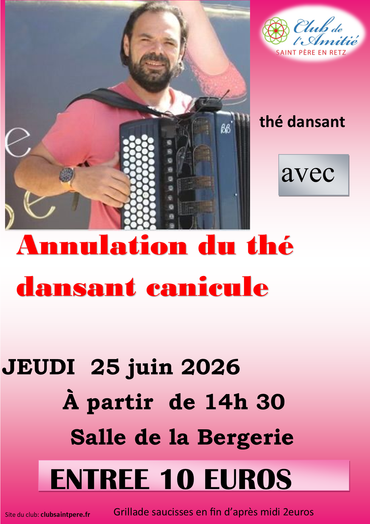 ANNULATION - Thé dansant -Club de l'amitié